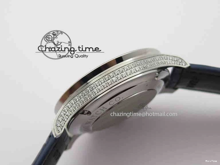 MIROTIME 0705 Portuguese IW3714 Diam ZF V2 1:1 Best Edition White Dial Blue Makers On Blue Leather Strap A79350 (Slim Movement) Stylish 7248